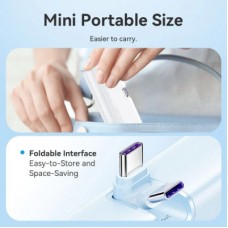 Батарея универсальная VENTION 4800mAh 22,5W PD, USB-C In/Out, LED display, with built-in USB-C cable Blue (FHQL0) - Фото