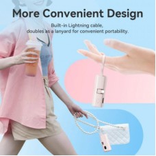 Батарея универсальная VENTION 4800mAh 22,5W PD, USB-C In/Out, LED display, with built-in USB-C cable White (FHQW0) - Фото