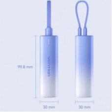 Батарея универсальная VENTION 5000mAh 20W PD, USB-C In/Out, Lightning In/Out, with cable, Gradient Blue (FHWL0) - Фото