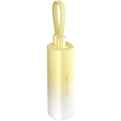 Батарея универсальная VENTION 5000mAh 20W PD, USB-C In/Out, Lightning In/Out, with cable, Gradient Yellow (FHWY0)