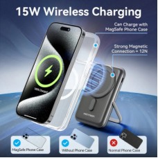 Батарея універсальна VENTION Magnetic Wireless 10000 mAh 20W PD USB-C In/Out, QI-15W Black (FHNB0) - Фото