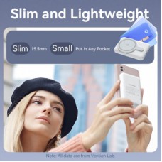 Батарея універсальна VENTION Magnetic Wireless 5000 mAh 20W PD, USB-C, QI-15W Pink (FHSP0) - Фото