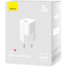 Зарядний пристрій Baseus GaN5 Fast Charger USB-C 20 W white (CCGN050102) Зарядний пристрій Baseus GaN5 Fast Charger USB-C 20 W white (CCGN050102) - Фото