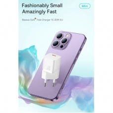 Зарядний пристрій Baseus GaN5 Fast Charger USB-C 20 W white (CCGN050102) Зарядний пристрій Baseus GaN5 Fast Charger USB-C 20 W white (CCGN050102) - Фото