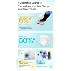Зарядний пристрій Baseus GaN5 Fast Charger USB-C 20 W white (CCGN050102) Зарядний пристрій Baseus GaN5 Fast Charger USB-C 20 W white (CCGN050102) - Фото