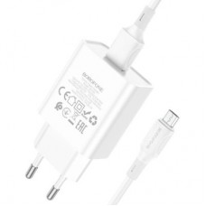 Зарядний пристрій BOROFONE BA74A Aspirer USB + cable USB to Micro 5P White (6974443388664) - Фото