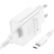 Зарядний пристрій BOROFONE BA74A Aspirer USB + cable USB to Micro 5P White (6974443388664) - Фото