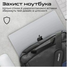 Сумка для ноутбука Promate 15.6" Satchel-MB Blue (satchel-mb.blue) - Фото