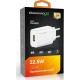 Зарядное устройство Grand-X Quick Charge QС3.0, + cable USB -> Type C 1m white (CH-550WT)