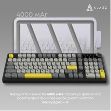 Клавіатура Ajazz AF98 Plus Wireless/Bluetooth/USB UA Black/Grey/Yellow (AF98-PLUS-BGY) Клавіатура Ajazz AF98 Plus Wireless/Bluetooth/USB UA Black/Grey/Yellow (AF98-PLUS-BGY) - Фото