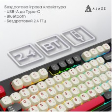 Клавіатура Ajazz AF98 Plus Wireless/Bluetooth/USB UA Black/White/Red (AF98-PLUS-BSR) Клавіатура Ajazz AF98 Plus Wireless/Bluetooth/USB UA Black/White/Red (AF98-PLUS-BSR) - Фото