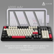 Клавіатура Ajazz AF98 Plus Wireless/Bluetooth/USB UA Black/White/Red (AF98-PLUS-BSR) Клавіатура Ajazz AF98 Plus Wireless/Bluetooth/USB UA Black/White/Red (AF98-PLUS-BSR) - Фото
