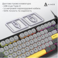 Клавіатура Ajazz AF98 USB UA Black/Grey/Yellow (AF98-BGY) Клавіатура Ajazz AF98 USB UA Black/Grey/Yellow (AF98-BGY) - Фото
