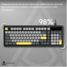 Клавіатура Ajazz AF98 USB UA Black/Grey/Yellow (AF98-BGY) Клавіатура Ajazz AF98 USB UA Black/Grey/Yellow (AF98-BGY) - Фото