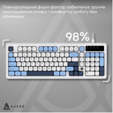 Клавіатура Ajazz AF98 USB UA White/Blue (AF98-GB) Клавіатура Ajazz AF98 USB UA White/Blue (AF98-GB) - Фото