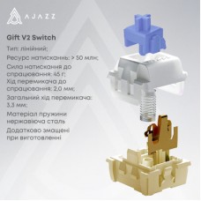 Клавіатура Ajazz AK980 V2 Gift Switch V2 Wireless/Bluetooth/USB UA White/Blue (AK980-V2-G-PWB) Клавіатура Ajazz AK980 V2 Gift Switch V2 Wireless/Bluetooth/USB UA White/Blue (AK980-V2-G-PWB) - Фото