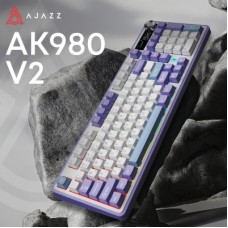 Клавіатура Ajazz AK980 V2 Gift Switch V2 Wireless/Bluetooth/USB UA White/Blue (AK980-V2-G-PWB) Клавіатура Ajazz AK980 V2 Gift Switch V2 Wireless/Bluetooth/USB UA White/Blue (AK980-V2-G-PWB) - Фото