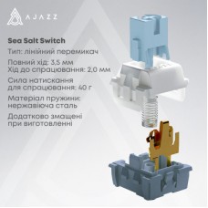 Клавіатура Ajazz AK650 Sea Salt Switch USB UA White/Blue (AK650-SS-BWB) Клавіатура Ajazz AK650 Sea Salt Switch USB UA White/Blue (AK650-SS-BWB) - Фото