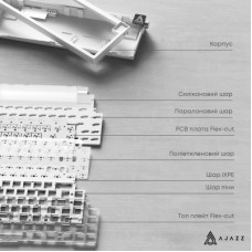 Клавіатура Ajazz AK650 Sea Salt Switch USB UA White/Blue (AK650-SS-BWB) Клавіатура Ajazz AK650 Sea Salt Switch USB UA White/Blue (AK650-SS-BWB) - Фото