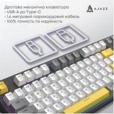 Клавиатура Ajazz AK870 V2 Flying Fish Switch USB UA Black/Grey/Yellow (AK870-V2-FF-BGY) Клавиатура Ajazz AK870 V2 Flying Fish Switch USB UA Black/Grey/Yellow (AK870-V2-FF-BGY) - Фото