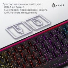 Клавіатура Ajazz NK68 Red Switch USB UA Black (NK68-R-S-B) Клавіатура Ajazz NK68 Red Switch USB UA Black (NK68-R-S-B) - Фото