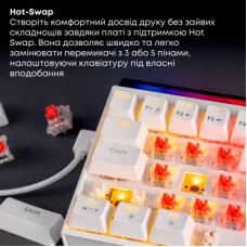 Клавіатура Ajazz NK68 Red Switch USB UA White (NK68-R-W) Клавіатура Ajazz NK68 Red Switch USB UA White (NK68-R-W) - Фото