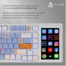 Клавіатура Ajazz AKP815 RGB Red Switch USB UA White/Blue (AKP815-R-WBO) Клавіатура Ajazz AKP815 RGB Red Switch USB UA White/Blue (AKP815-R-WBO) - Фото