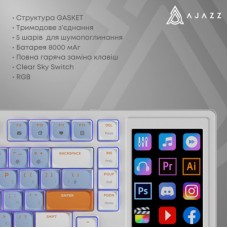 Клавіатура Ajazz AKP815 RGB Red Switch USB UA White/Blue (AKP815-R-WBO) Клавіатура Ajazz AKP815 RGB Red Switch USB UA White/Blue (AKP815-R-WBO) - Фото
