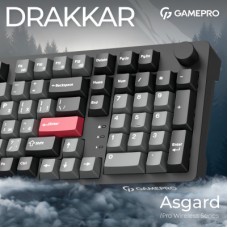 Клавиатура GamePro Asgard Drakkar Keychron Super Red Switch Wireless/Bluetooth/USB UA Black (MK305BK) - Фото