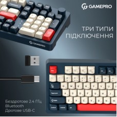 Клавиатура GamePro Asgard Drakkar Keychron Super Red Switch Wireless/Bluetooth/USB UA Blue (MK305BL) - Фото