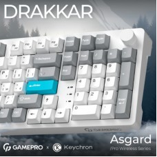 Клавиатура GamePro Asgard Drakkar Keychron Super Red Switch Wireless/Bluetooth/USB UA White (MK305WH) - Фото