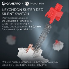 Клавиатура GamePro Asgard Drakkar Keychron Super Red Switch Wireless/Bluetooth/USB UA White (MK305WH) - Фото