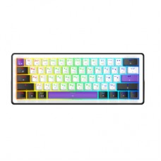Клавиатура Hator Hellyberry HK60 Mechanical Linear RGB Wireless/Bluetooth/USB UA White/Violet (HK60_wireless) - Фото