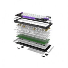 Клавиатура Hator Hellyberry HK60 Mechanical Linear RGB Wireless/Bluetooth/USB UA White/Violet (HK60_wireless) - Фото