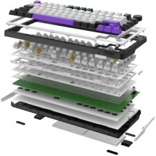 Клавіатура Hator Hellyberry HK75 Mechanical Linear RGB USB UA White/Violet (HK75) - Фото