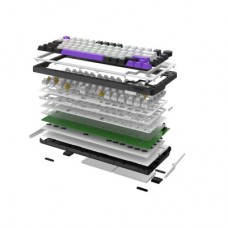 Клавиатура Hator Hellyberry HK75 Mechanical Linear RGB Wireless/Bluetooth/USB UA White/Violet (HK75_wireless) - Фото