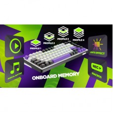 Клавиатура Hator Hellyberry HK75 Mechanical Linear RGB Wireless/Bluetooth/USB UA White/Violet (HK75_wireless) - Фото