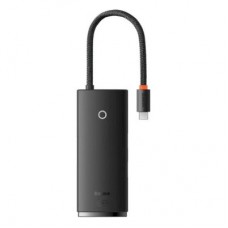 Концентратор Baseus USB-C 6-in-1 HDMI + 2xUSB 3.0 + PD + SD/TF black (WKQX050101) - Фото