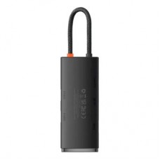 Концентратор Baseus USB-C 6-in-1 HDMI + 2xUSB 3.0 + PD + SD/TF black (WKQX050101) - Фото