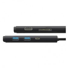 Концентратор Baseus USB-C 6-in-1 HDMI + 2xUSB 3.0 + PD + SD/TF black (WKQX050101) - Фото