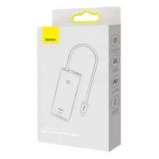 Концентратор Baseus USB-C 6-in-1 HDMI + 2xUSB 3.0 + PD + SD/TF black (WKQX050101) - Фото