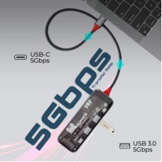 Концентратор Promate USB-C 8-in-1 USB-C PD100W + HDMI 4K60Hz + USBC + 2xUSB 3.0 + RJ45 1000Mbps + SD/MicroSD grey (transhub-mini) - Фото
