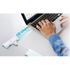Концентратор D-Link USB-C 10-in-1 2xHDMI + 1xRJ45 1000Mbps + 2xUSB-C + USB 3.1 + USB 3.0 + SD + TF silver (DUP-A01) - Фото