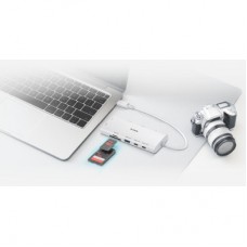 Концентратор D-Link USB-C 10-in-1 2xHDMI + 1xRJ45 1000Mbps + 2xUSB-C + USB 3.1 + USB 3.0 + SD + TF silver (DUP-A01) - Фото
