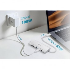 Концентратор D-Link USB-C 10-in-1 2xHDMI + 1xRJ45 1000Mbps + 2xUSB-C + USB 3.1 + USB 3.0 + SD + TF silver (DUP-A01) - Фото