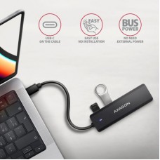 Концентратор AXAGON USB-C to 4xUSB 3.0 black (HUE-C1C) - Фото