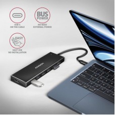 Концентратор AXAGON USB-C to 7xUSB 3.0 black (HUE-F7C) - Фото