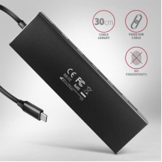 Концентратор AXAGON USB-C to 7xUSB 3.0 black (HUE-F7C) - Фото