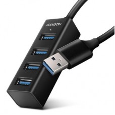 Концентратор AXAGON USB 3.1 to 4xUSB 3.0 0.2m black (HUE-M1A) - Фото