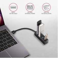 Концентратор AXAGON USB 3.1 to 4xUSB 3.0 0.2m black (HUE-M1A) - Фото